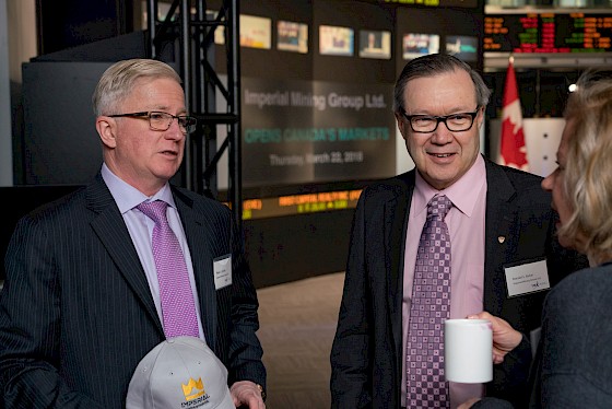 Imperial Mining - CEO Peter Cashin (left) with board chair Don Bubar (right)