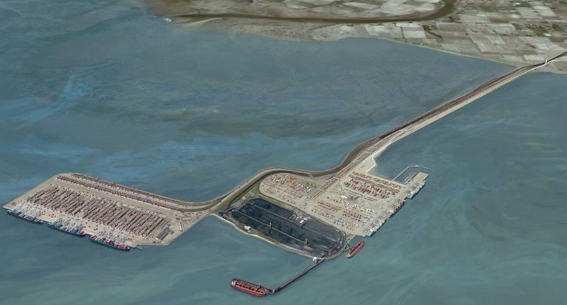 Port of Vancouver - Proposed Roberts Bank Terminal 2 project (left) and existing Roberts Bank terminals (right).